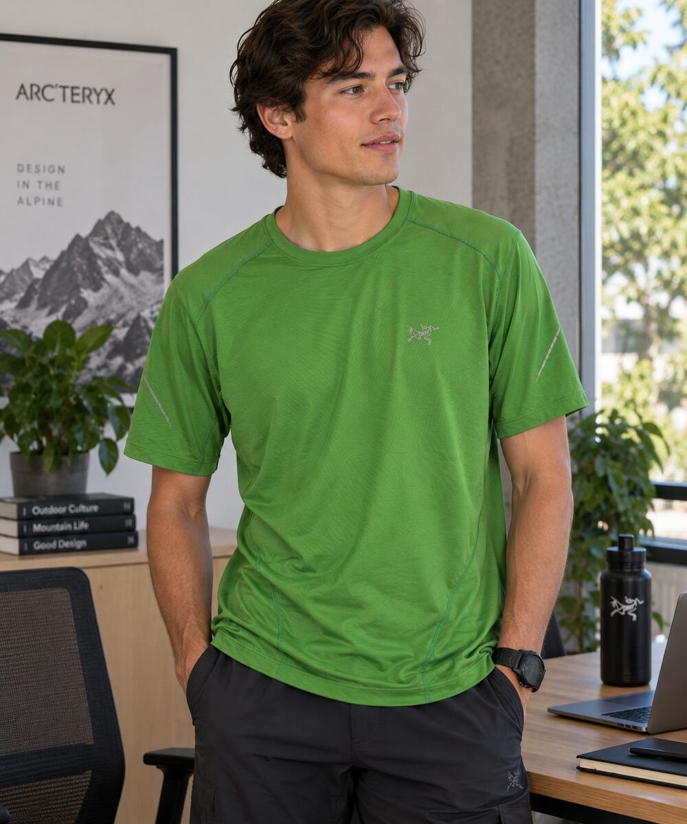 Arc'teryx Green Short Sleeve Performance Running Hiking T-Shirt Men's XL